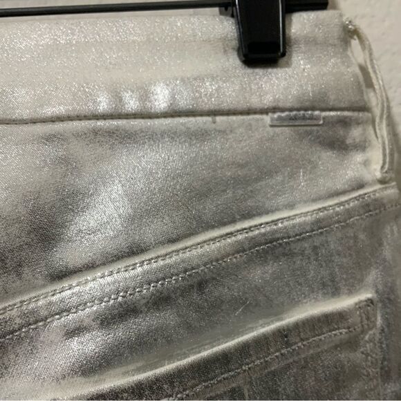 MOTHER High Waisted Looker Ankle Women’s Jeans in Silver Linings Sparkle Size 27 - Picture 7 of 11
